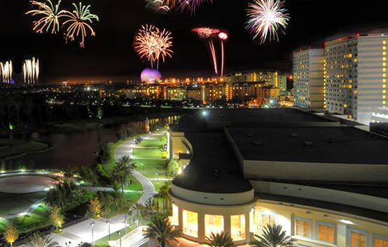 view of disney fireworks from suite