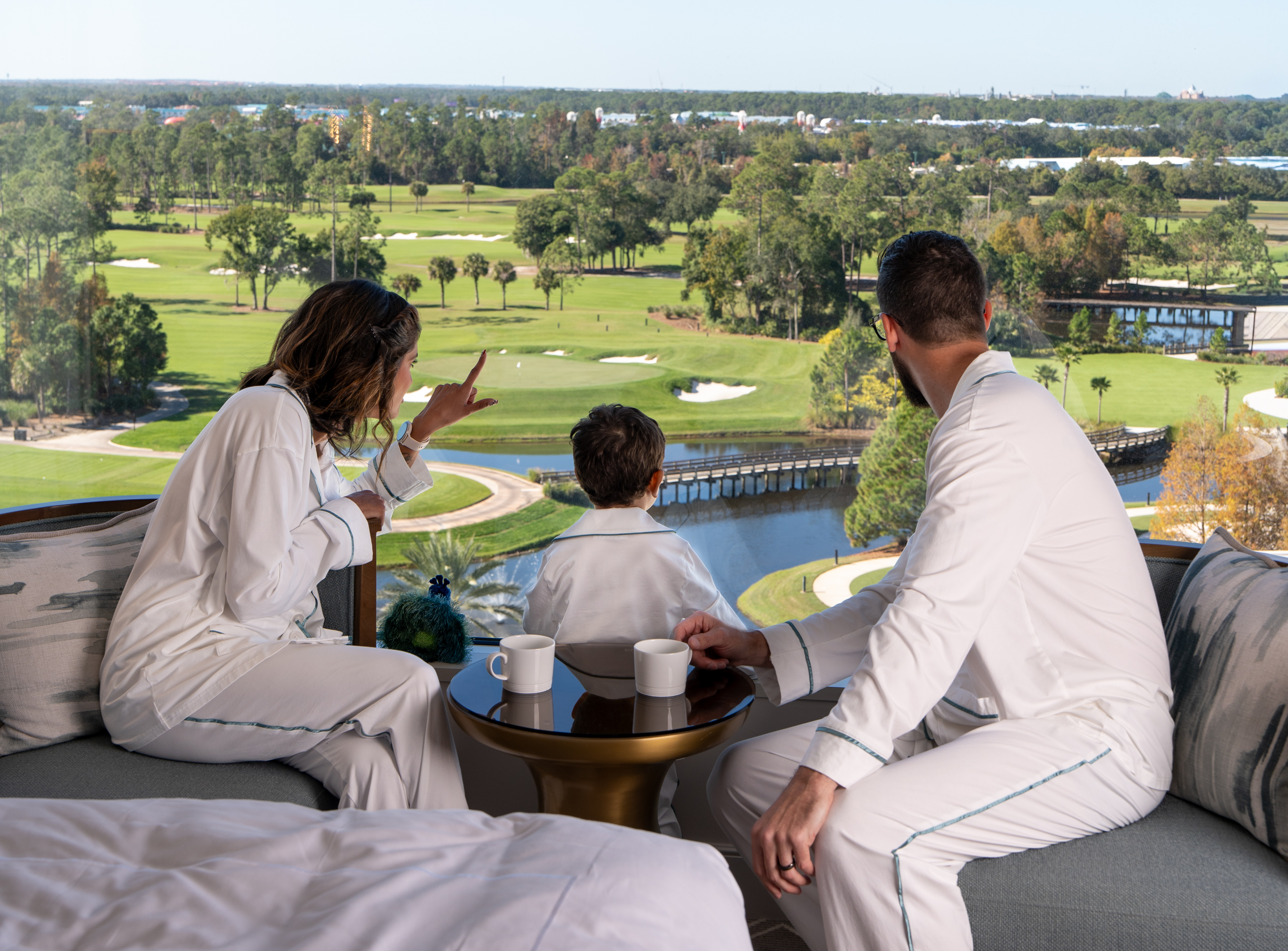 Family moment in pajamas